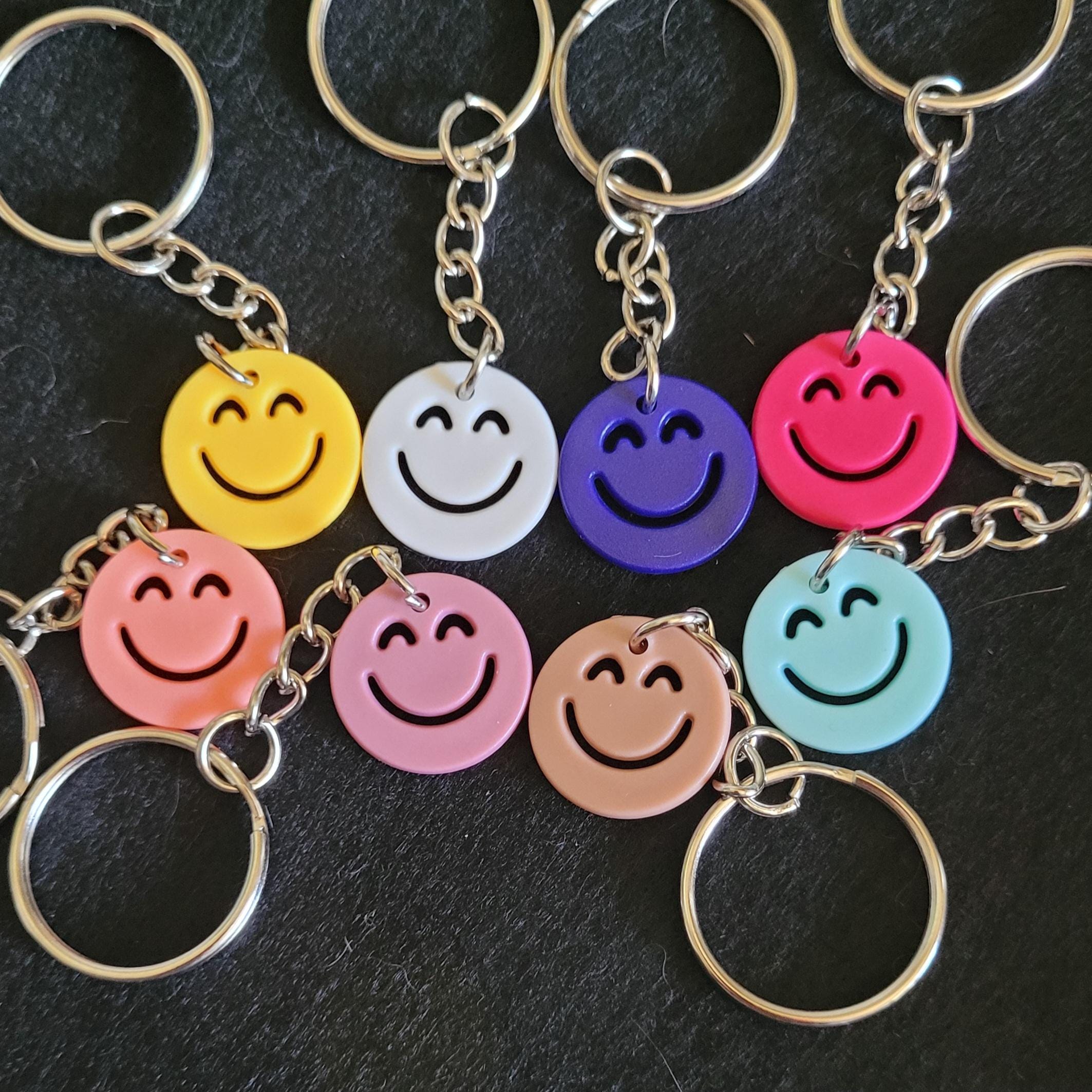 Colourful Acrylic Resin Smiley Face Key Ring/bag Charm - Etsy