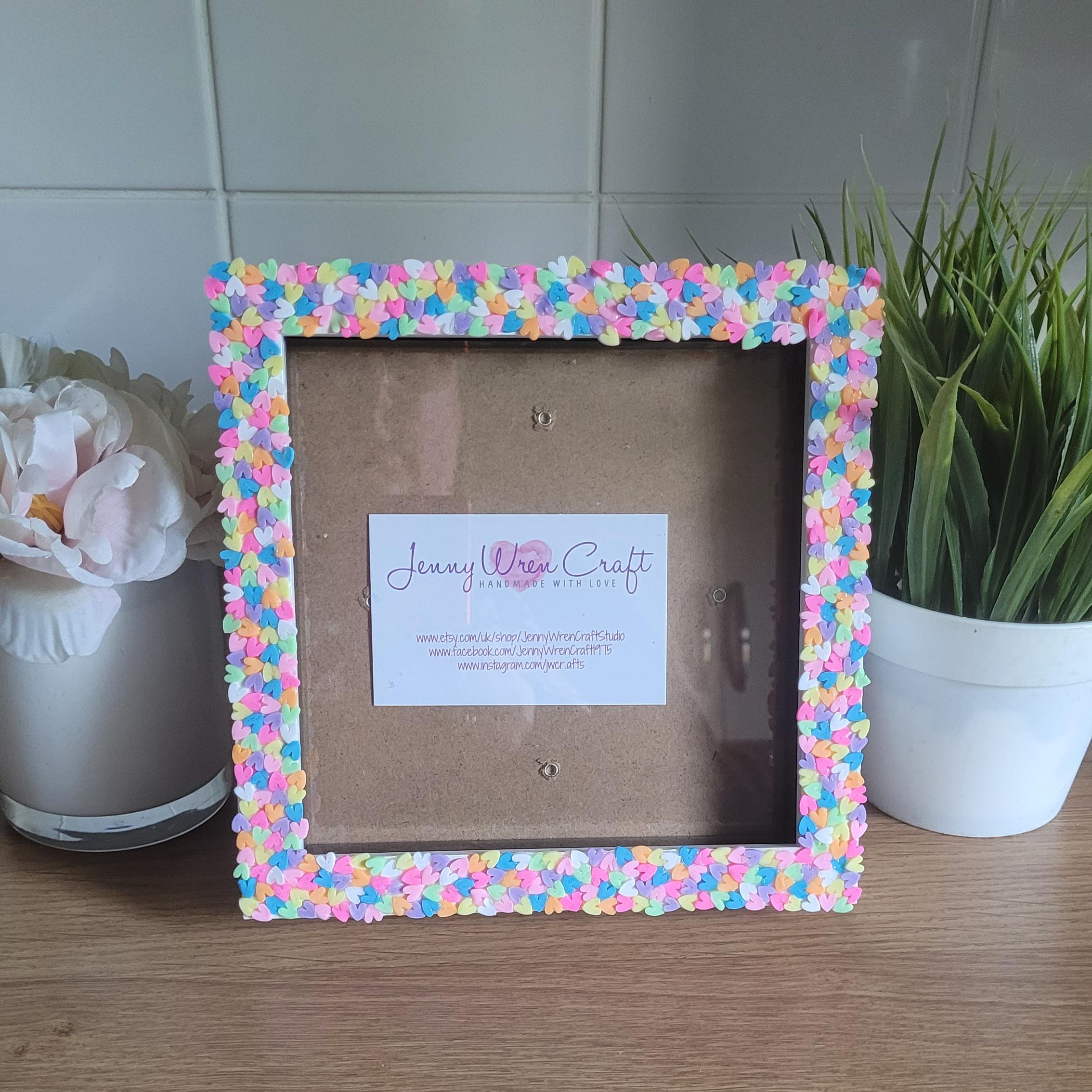 Colourful Heart Clay Slices Square Photo Frame 6 X 6 Inches - Etsy