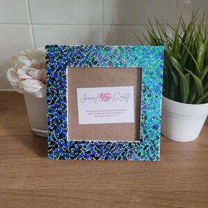 Blue Alien Face Confetti Square Photo Frame 5 x 5 inches
