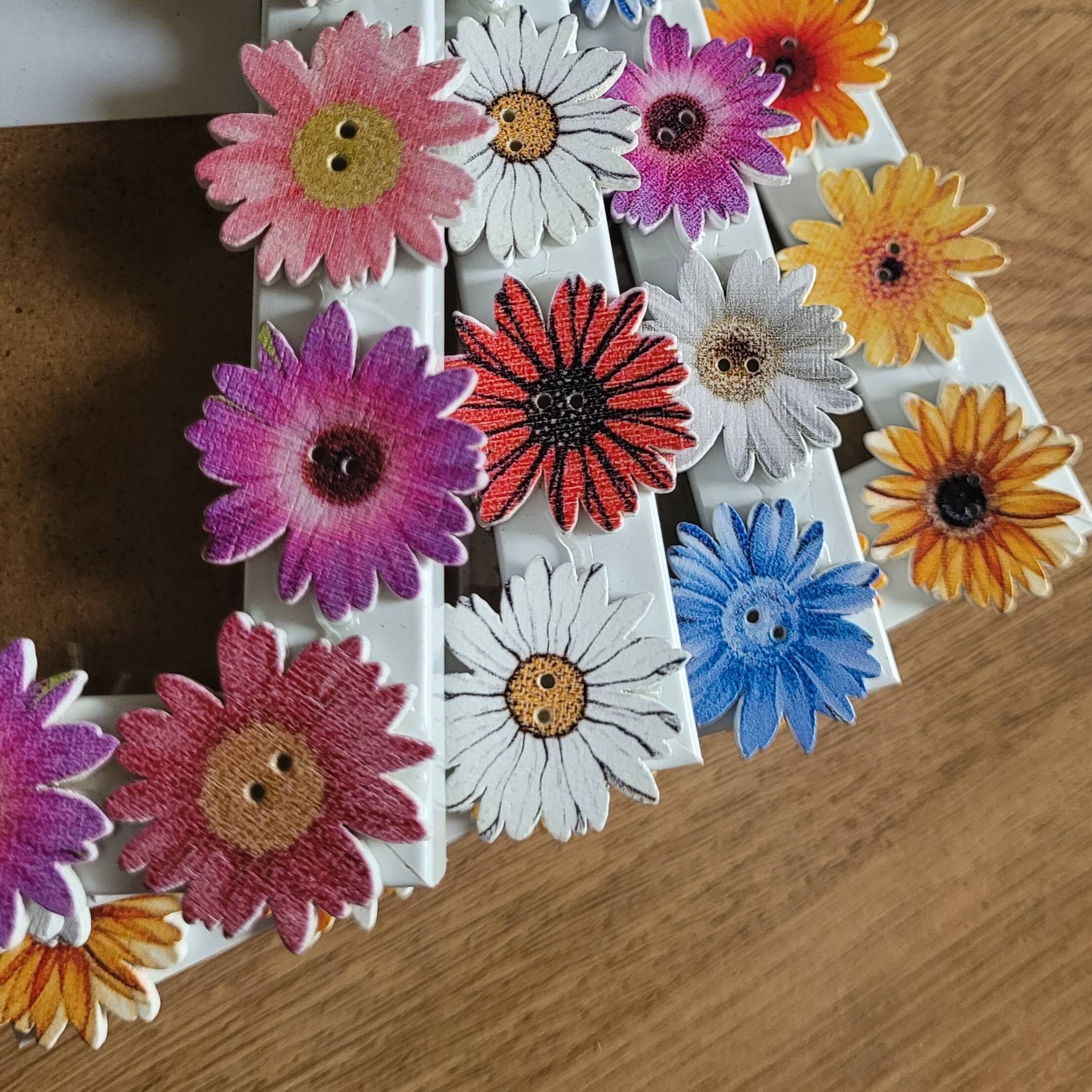 Colourful Wooden Daisy Button Photo Frame 4 X 6 Inches - Etsy Denmark