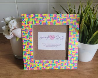 Square Neon Drinks Cup Confetti Photo Frame 5 x 5 inches