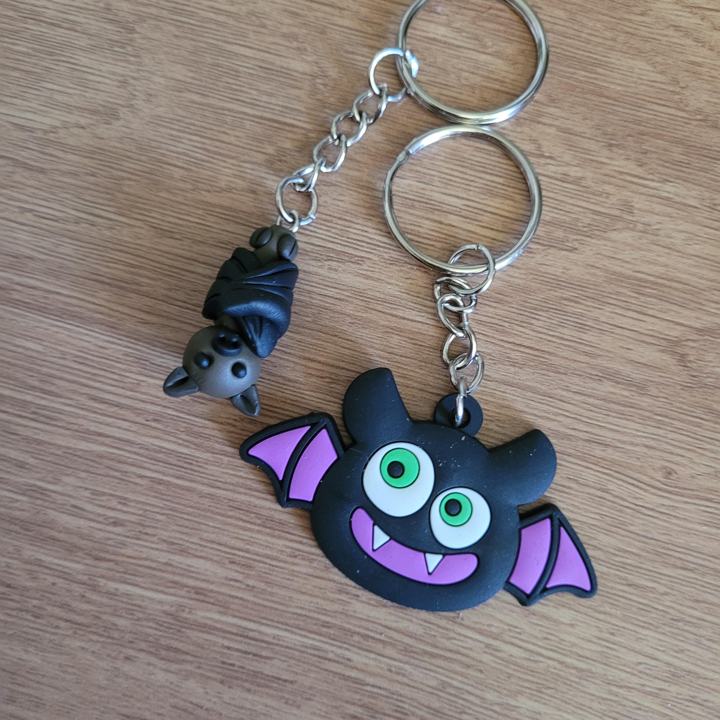 Polymer Clay or Soft Resin Bat Key Ring/bag Tag - Etsy