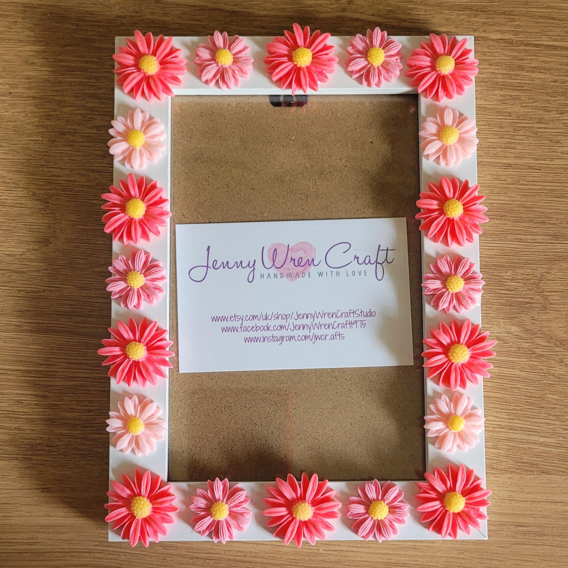 Pink Resin 3D Daisy Flatback Photo Frame 4 X 6 Inches - Etsy