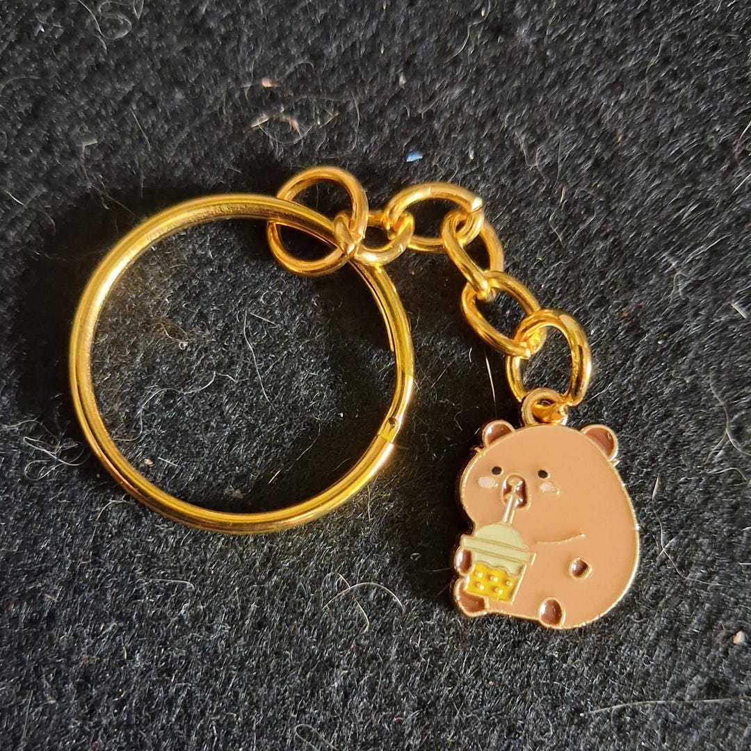 Enamelled Gold Alloy Capybara Key Ring/bag Tag - Etsy