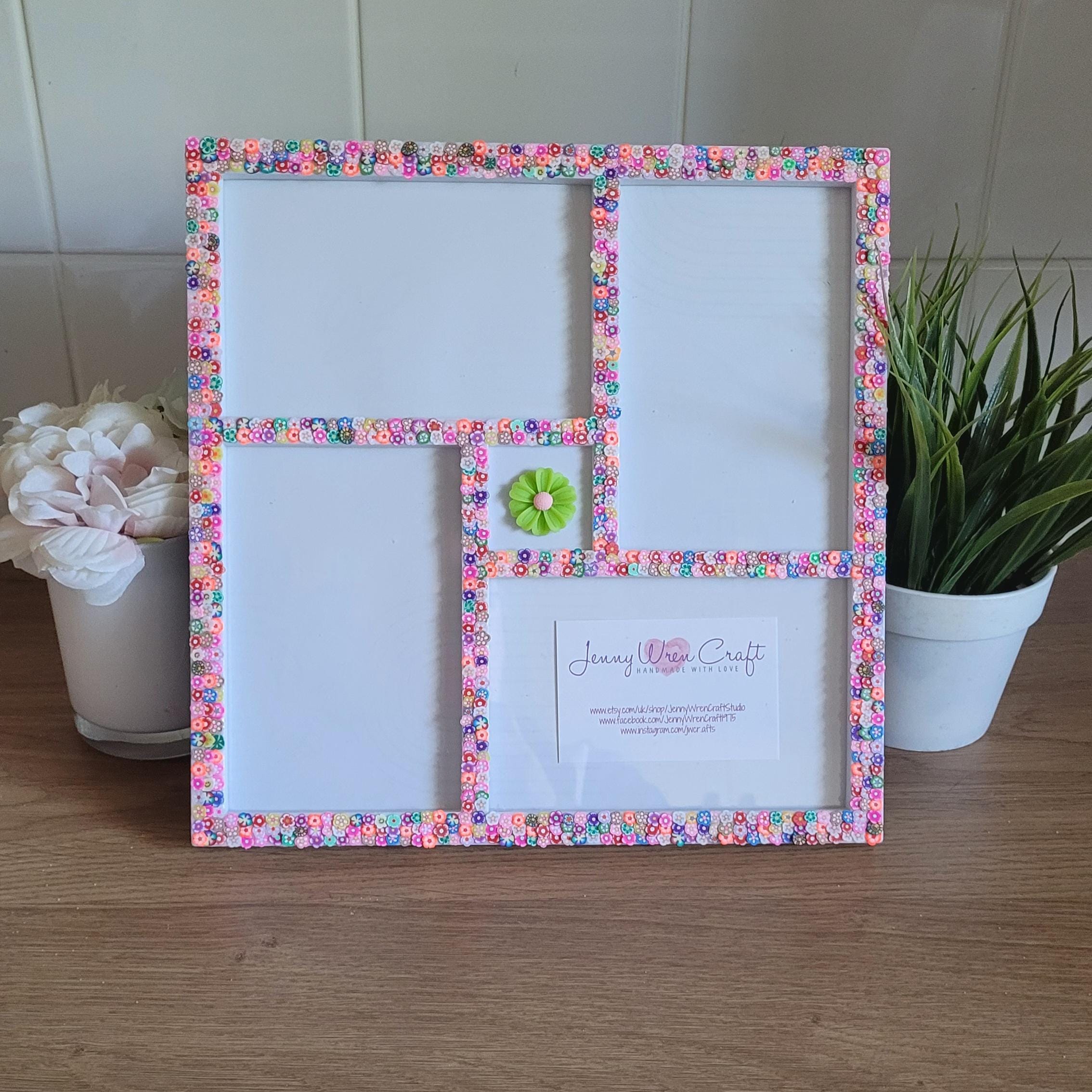 Floral Clay Slice Multi Photo Frame (4x4x6) - Etsy