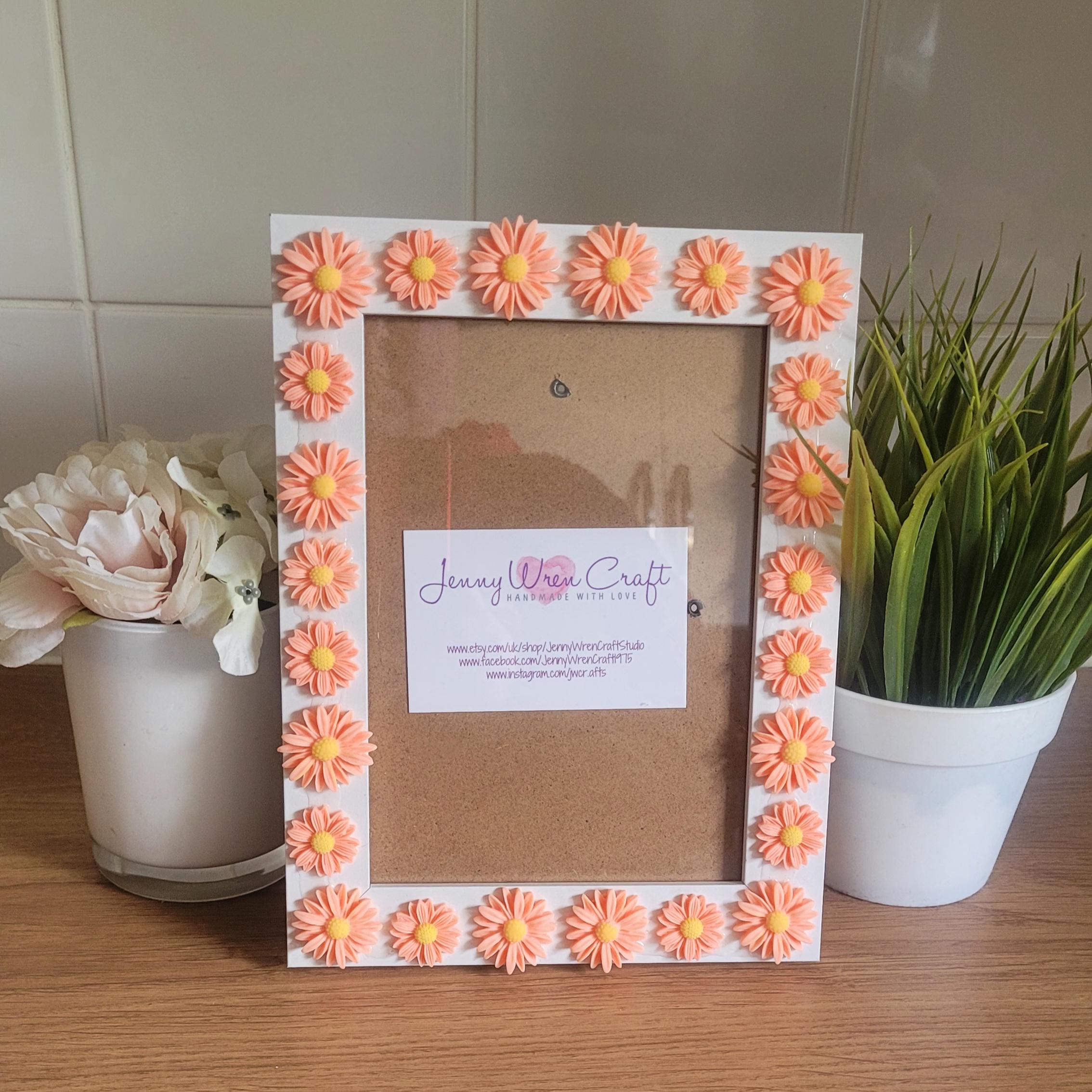Orange Resin Daisy Flat Back Photo Frame 5 X 7 Inches - Etsy