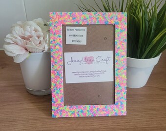 Colourful Neon Ribbon Confetti Photo Frame 4 x 6 inches