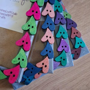 Colourful Wooden Heart Button Photo Frame 4 x 6 inches