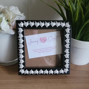 Silver Acrylic Fox Head Decals Square Photo Frame 4 x 4 inches