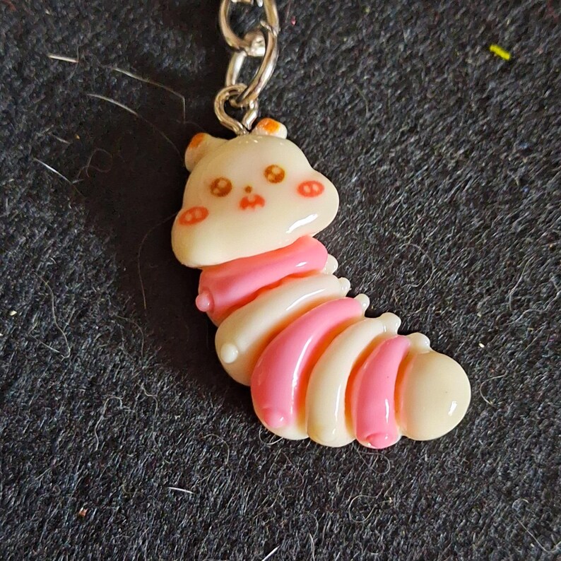 Colourful Resin Caterpillar Key Ring/Bag Tag 5