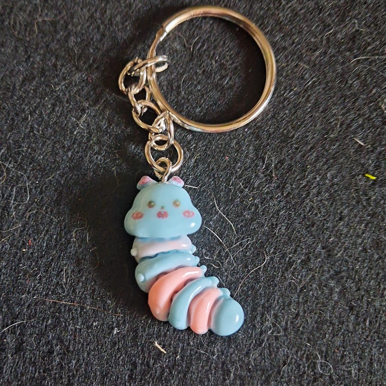Colourful Resin Caterpillar Key Ring/Bag Tag image 2