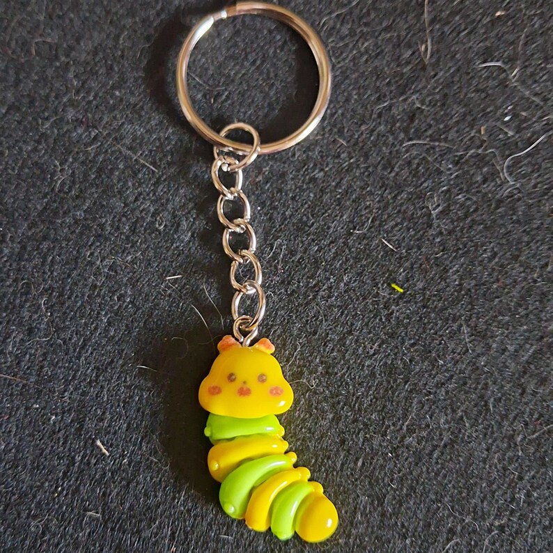 Colourful Resin Caterpillar Key Ring/Bag Tag image 3