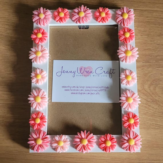 Pink Resin 3D Daisy Flatback Photo Frame 4 X 6 Inches - Etsy