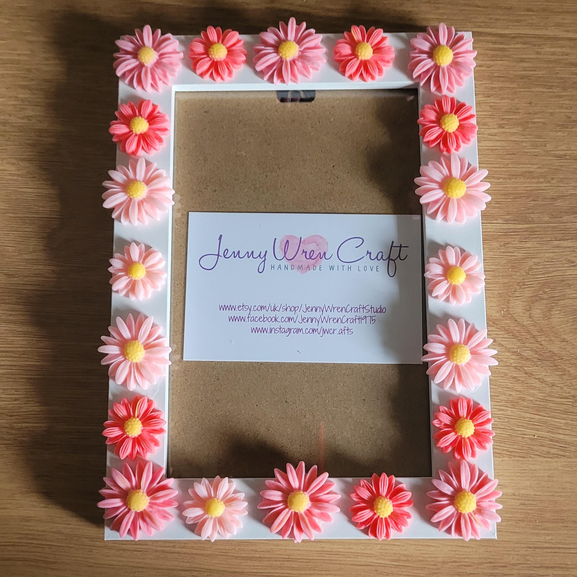Pink Resin 3D Daisy Flatback Photo Frame 4 X 6 Inches - Etsy