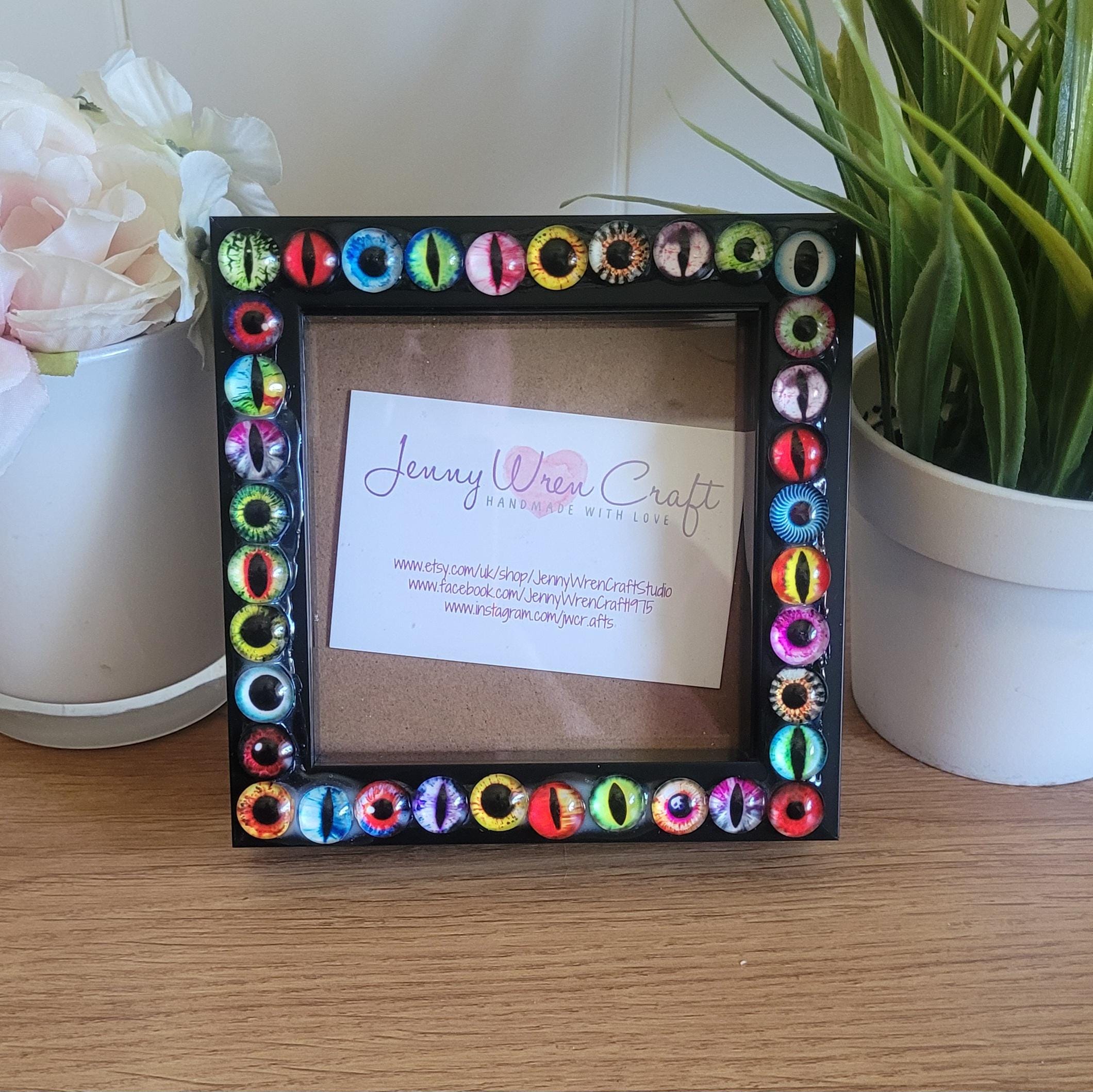 Colourful Glass Cat/dragon Eye Square Photo Frame 4 X 4 Inches - Etsy