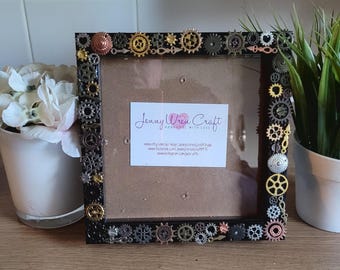 Metal Gears and Cogs Decals Square Frame 6 x 6 inches