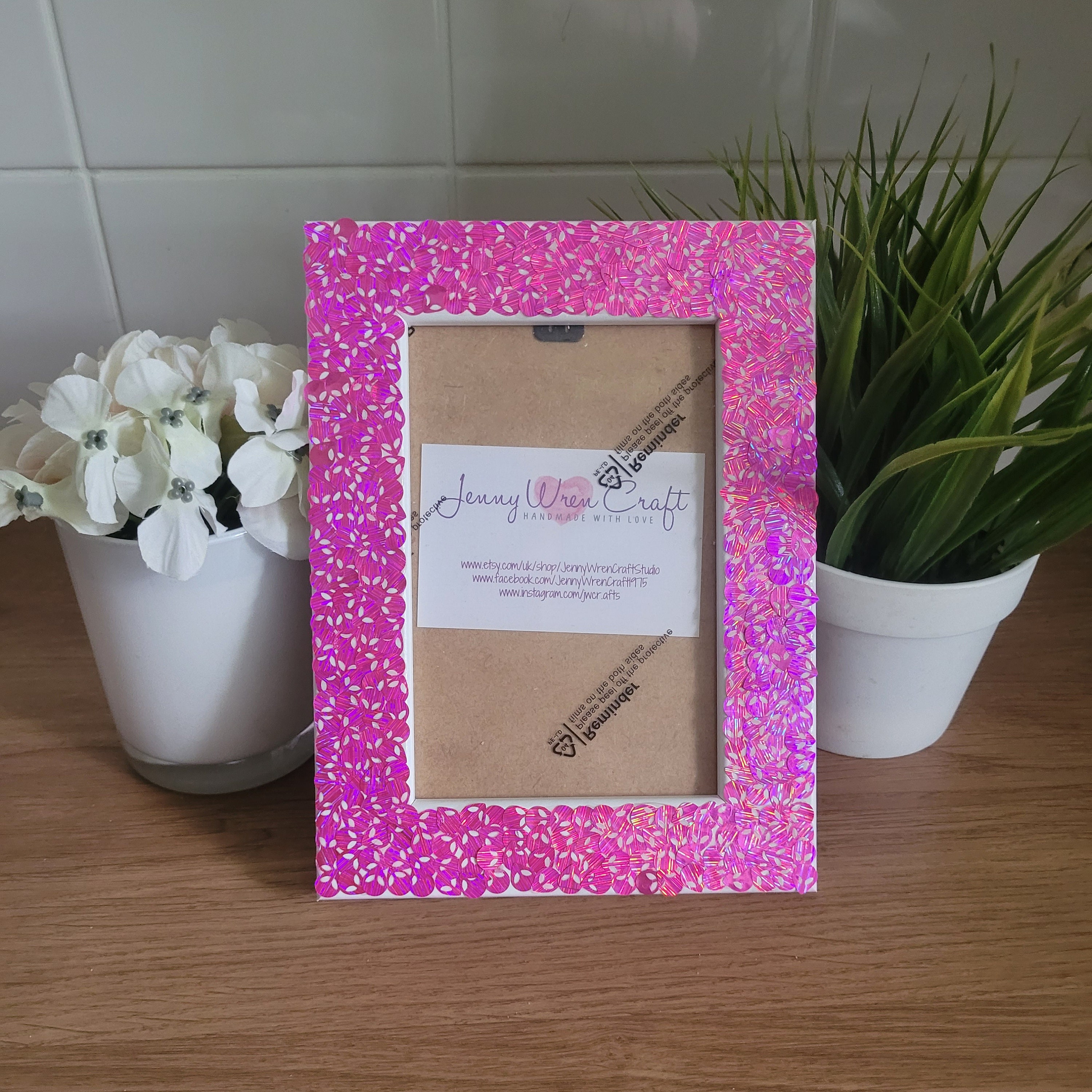 Hot Pink Alien Face Confetti Photo Frame 4 X 6 Inches - Etsy