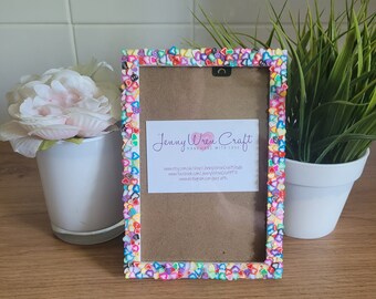 Colourful Clay Heart Slices Photo Frame 4 x 6 inches