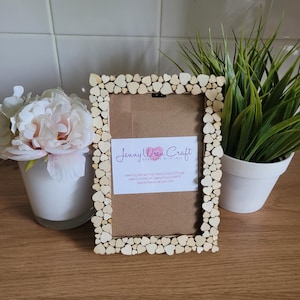 Wooden Heart Shaped Decals Photo Frame 4 x 6 inches