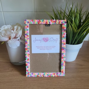 Colourful Clay Love Heart Slices Photo Frame 4 x 6 inches