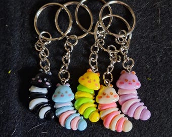 Colourful Resin Caterpillar Key Ring/Bag Tag
