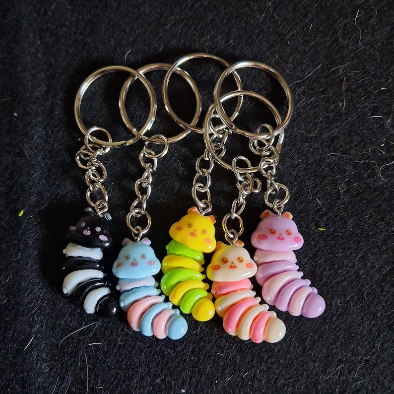 Colourful Resin Caterpillar Key Ring/Bag Tag image 12