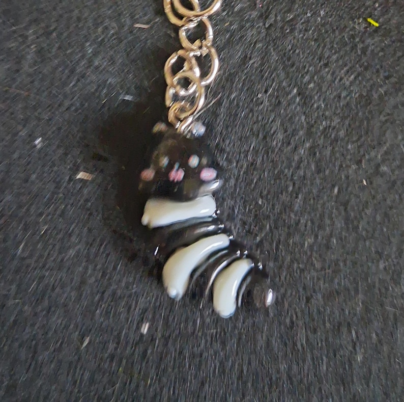 Colourful Resin Caterpillar Key Ring/Bag Tag 4