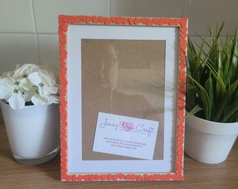 Large Red Heart Clay Slices Photo Frame 6 x 8 inches