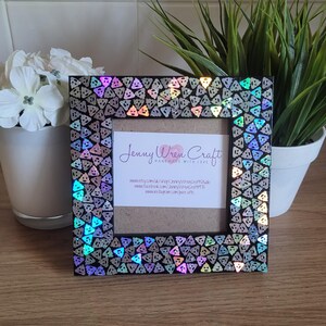 Silver Holographic Emoji Poo Confetti Square Photo Frame 4 x 4 inches