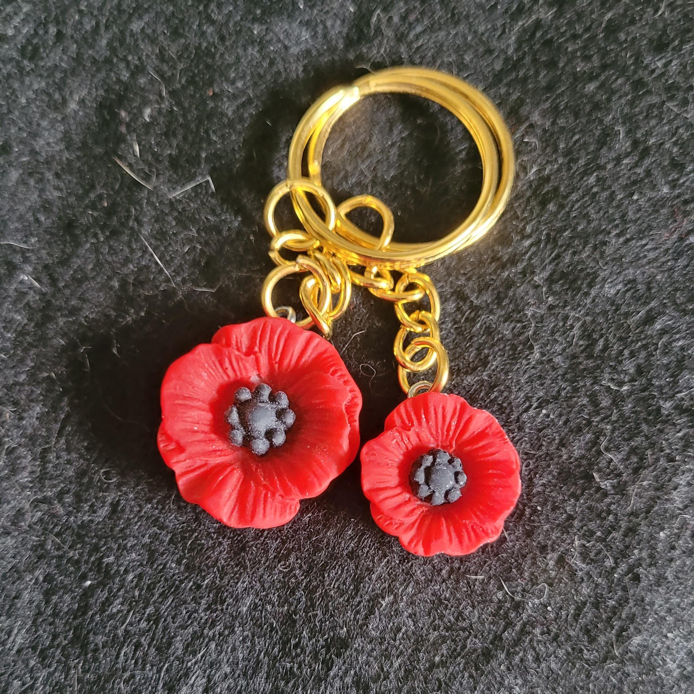Red Resin Corn Poppy Key Ring/bag Charm - Etsy