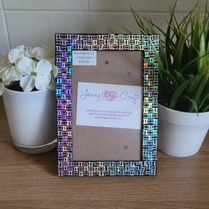 Silver Holographic Bone Glitter Photo Frame 4 x 6 inches