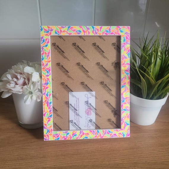 Colourful Neon Dolphin Confetti Photo Frame 6 X 8 Inches - Etsy