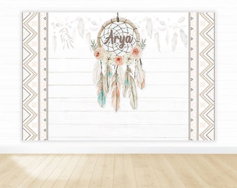 Personalized Boho Backdrop, Personalized, Printable, First Birthday, Digital Printable, Girls 1st Birthday