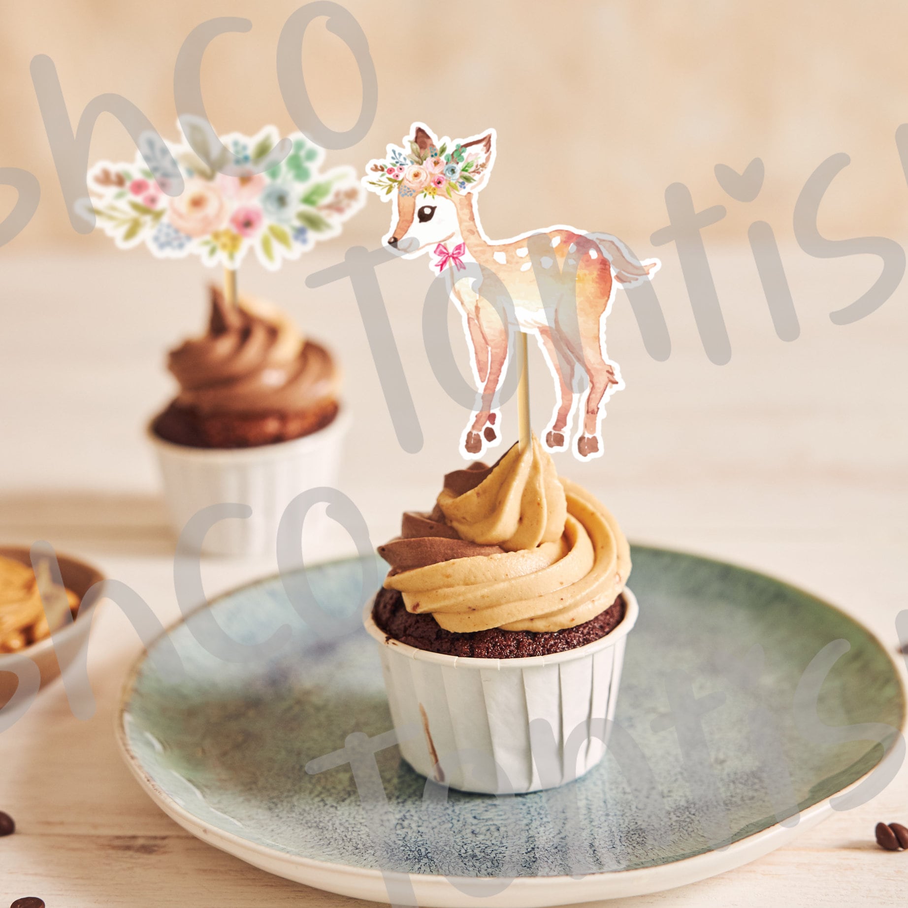 Cupcake Toppers Printable First Birthday Digital Printable Etsy Ireland