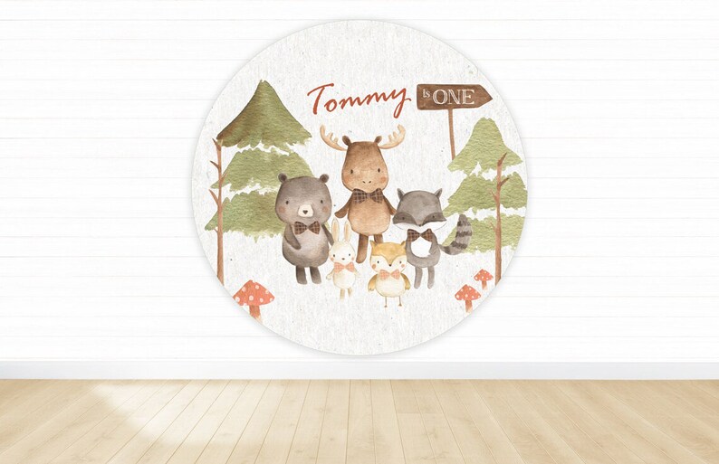 Woodland Theme Backdrop Woodland Backdrop Personalized Etsy