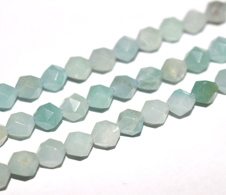 Faceted Amazonite Beads6mm 8mm 10mm Faceted Amazonite Nugget - Etsy