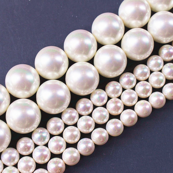 South Sea Shell Pearls Round Beads, 2mm 3mm 4mm 6mm 8mm 10mm 12mm 14mm 16mm 18mm 20mm South Sea Shell Pearls Beads, 15 inch per strand