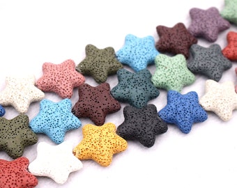 Multicolor Star Shape Lava beads,26mm Volcanic Rock Beads Jewelry Wholesale 15 inch per strand