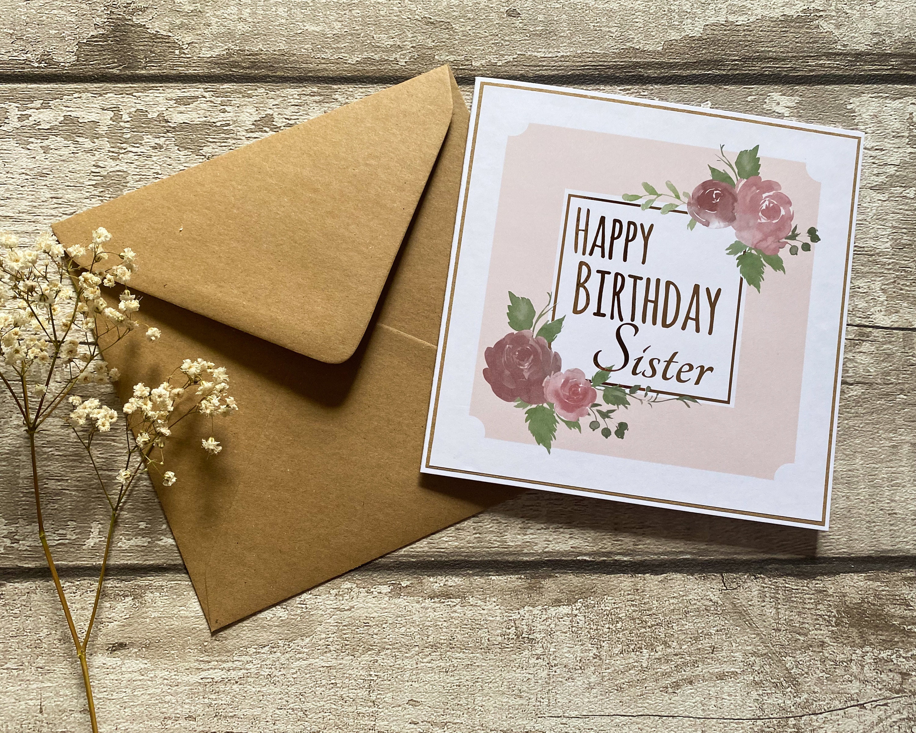 Sister Birthday Card Birthday Card for Her Happy Birthday | Etsy UK