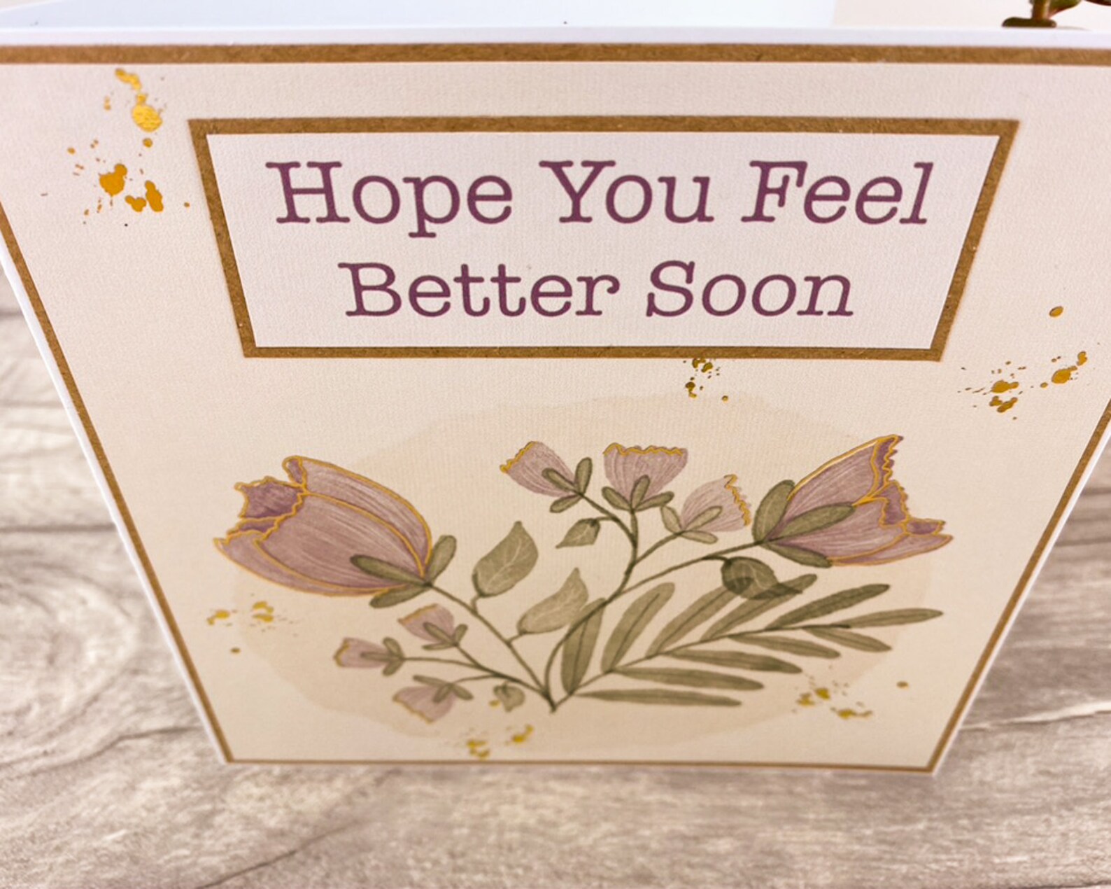 Hope You Feel Better Soon Greeting Card Gold Foil Card - Etsy