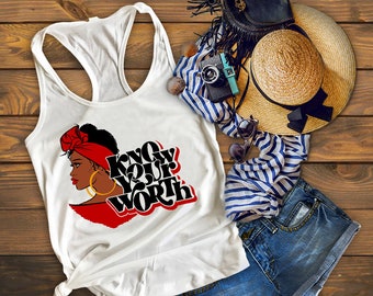 Know Your Worth T-Shirt | Business Owner Black Woman Power Graphic Tee