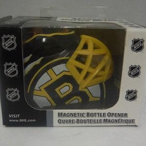 Boston Bruins Goalie Helmet Magnetic Bottle Opener