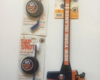 Raspador de hielo Zamboni y cepillos de dientes Islander Slap Shot de los New York Islanders