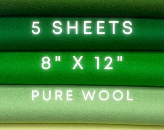 Pure Merino Wool PICK 5 SHEETS Felt 8x12