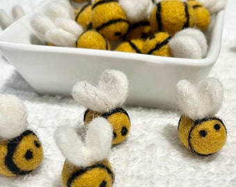 Wee Bees! 3 pcs Adorable Fuzzy Bees Child Toy Floral Accessory Decor