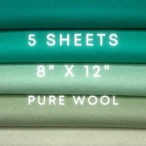 Pure Merino Wool  PICK 5 SHEETS Felt 8x12