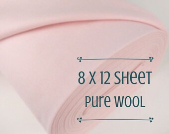 Barely Pink Pure Merino Wool Felt Craft Doll Embroidery Sheet