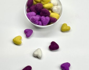 Mini Felt Hearts Fun Love Collection Craft Garland Eco Decor Bowl Tiered Tray, Mobile, Nursery, Wedding Favour