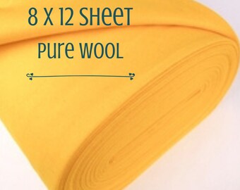 Goldenrod Merino Pure Wool Felt Craft Doll Embroidery Sheet