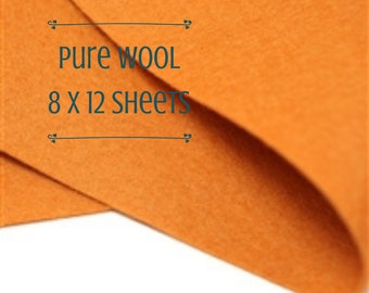 Ginger Merino Pure Wool Felt Craft Doll Embroidery Sheet